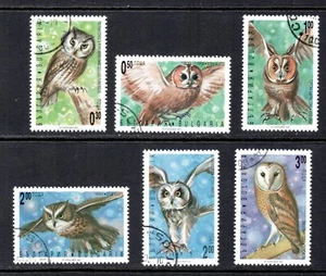 Bulgaria Stamps CTO Owls Scott 3749-3754 (1992) Complete Set MNH - Picture 1 of 2