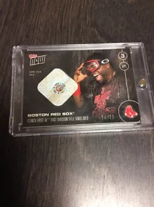2016 Topps Now Red Sox Clinch David Ortiz gioco usato base reliquia card 74/99 - Foto 1 di 2