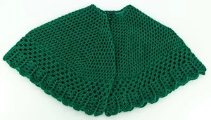 SCIALLE Mantella lana UNCINETTO Fatto a mano Handmade - Lana Verde - Foto 1 di 3