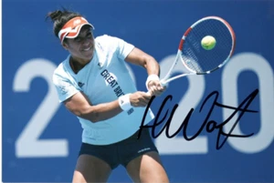 TENNIS: HEATHER WATSON SIGNED 6x4 OLYMPICS ACTION PHOTO+COA *TEAM GB* **PROOF** - Picture 1 of 2