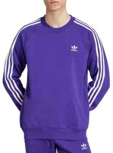 adidas Originals Men's Adicolor 3 Stripe Crewneck Trefoil Sweatshirt IY9915 - Picture 1 of 6