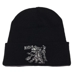 Mens Chicano Aztec Custom Design Winter Beanie God Of Night Smoking Mirror - Picture 1 of 1
