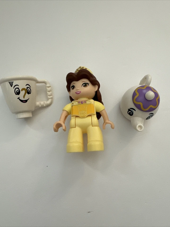 Lego Duplo Beauty & the Beast Belle Disney Princess Minifigure Lot Teapot Chip - Image 1 of 4