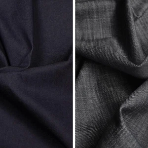 Tessuto denim 100% cotone lunghezza 3 metri 60" largo meccanico elasticizzato navy & nero - Foto 1 di 7