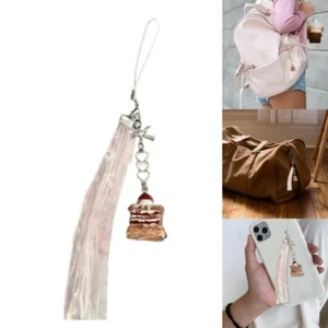 Cute Strawberry Cake Keychain Accessory Acrylic Pendant Phone Strap Chain Charm - Photo 1 sur 9