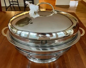 Cuisine Cookware Command Performance Gold Oval Roaster/Chafing Pan Set 16.5” - Picture 1 of 13