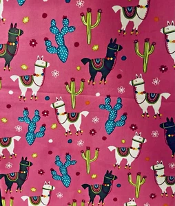 Novelty Llama & Cactus by Emma and Mila Pink Andes Camelot BTFQ - Picture 1 of 4