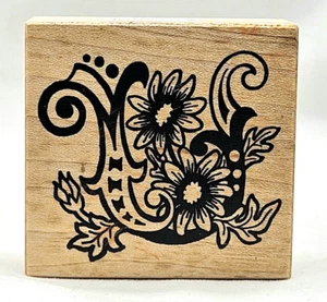 PSX Letter U Ursinia Botanical Floral Monogram Initial Rubber Stamp F-1120 Vtg - Picture 1 of 2