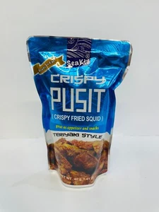 SEAKID CRISPY PUSIT CRISPY FRIED SQUID BLUE TERIYAKI STYLE 40G X 4 PACKUNGEN  - Bild 1 von 1