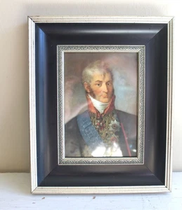 Weston Picture Frame Silver Tone Wood Navy Blue Mount for Ledge for 4X6 Photo - Picture 1 of 9