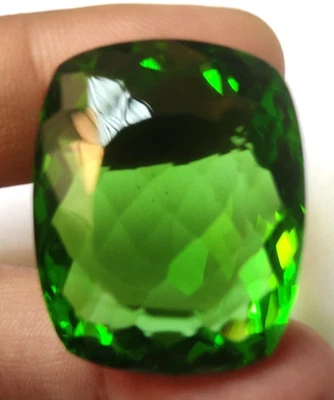 AAA+++ 93.55 Ct. Large Green Peridot Cushion Cut Loose Gemstone @Best Offer - Image 1 of 4