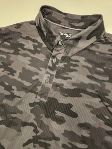 Birdie Bound Poloshirt Herren L Grau Camouflage Kurzarm Golf Stretch Performance - Bild 1 von 7