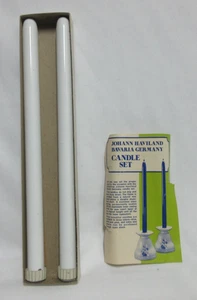 VTG Johann Haviland Bavaria Germany White Spring Loaded Candle Holder Set 12" T - Picture 1 of 8