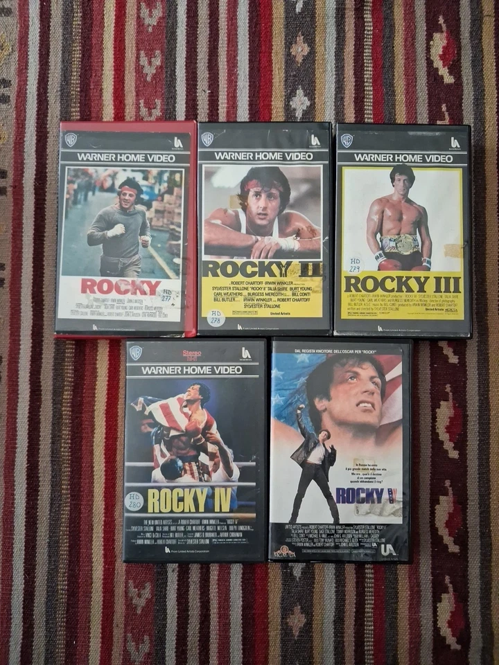 Vhs Rocky 1, 2, 3, 4, 5 Warner Home Video, Noleggio - Immagine 1 di 4