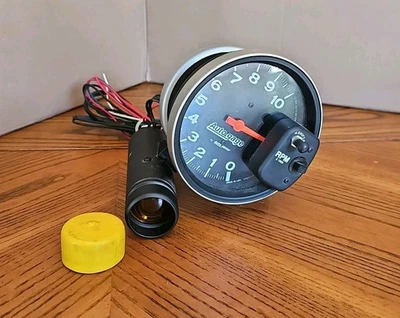 AutoMeter Auto Gage 5" Silver Pedestal Tachometer 10K RPM w/ Shift Light - Image 1 of 4