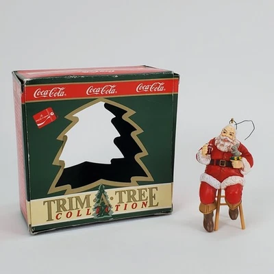 Trim A Tree Collection Coca Cola Santa on a Stool 1947 (1990) Christmas Ornament - Image 1 of 4