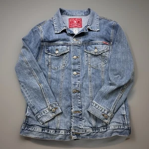 Lucky Brand Totally Lucky Boyfriend Trucker Jacket Women Sz M Really Cute - Picture 1 of 7