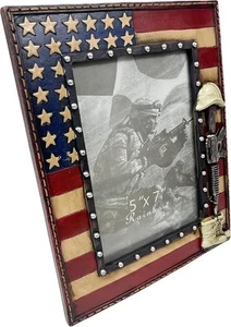 Urbalabs USA Flag Army Hero Veteran Frame 5x7 Picture Frame Military Our Hero - Picture 1 of 7