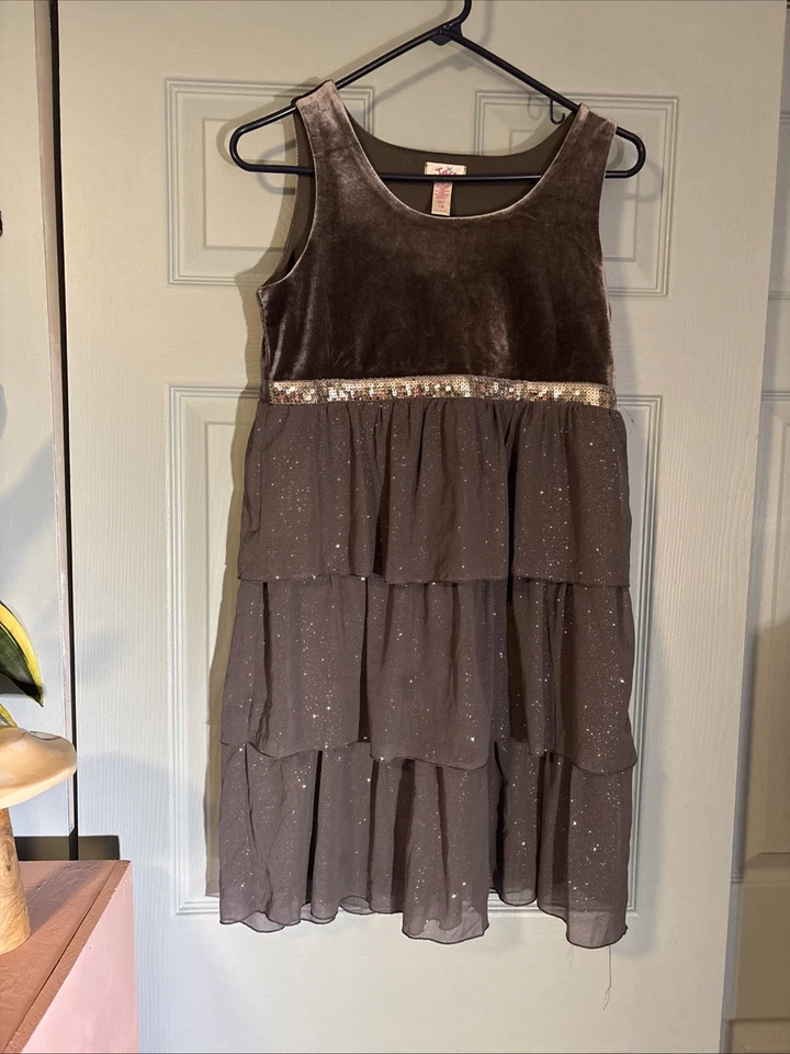 Justice Girls Sz 18 Sequined/glutter Party Dress - Image 1 of 4