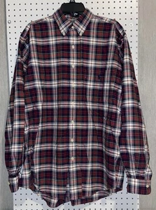 Ralph Lauren Brushes Oxford Big & Tall Red Blue Plaid Button Down Mens LT - Picture 1 of 10