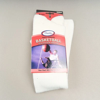 Thorlo Basketball Socks Men’s L Thorlon Over Calf Thick Cushion Vintage 90s NOS - Image 1 of 4