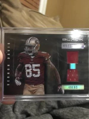 VERNON DAVIS 2012 PANINI BLACK "NFL EQUIPMENT" 49ERS WORN DUAL JERSEY PATCH /99! - Image 1 of 2