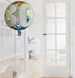 Age 30 rainbow themed 18” foil birthday balloon. 30th birthday party balloons - Picture 1 of 4