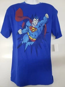 DC Comics Originals Superman Graphic Short Sleeve T-shirt Adult Size Large Blue - Picture 1 of 1
