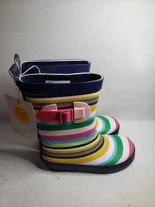 Mädchen mehrfarbig gestreift Sun Squad Regenstiefel Größe L 9/10 - Bild 1 von 5