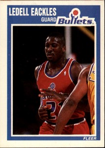 1989-90 Fleer Washington Bullets Basketball Card #158 Ledell Eackles Rookie