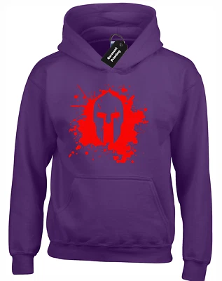 BLOOD SPARTAN HELMET HOODY HOODIE GYM FITNESS TRAIN BIG TALL 3XL - 5XL - Image 1 of 4