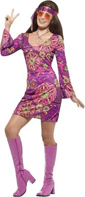 Smiffys Hippie Chick Costume, Multicolor, XL - UK Size 20-22 - Image 1 of 3