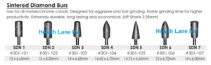 Meta BesQual Dental Lab Diamond Burs HP Shank for All Metals and Chrome Cobalt - Picture 1 of 8