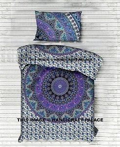 Elephant Bohemian Twin Quilt Star Mandala Printed Duvet Cover With 1 PC Pillow - Picture 1 of 1