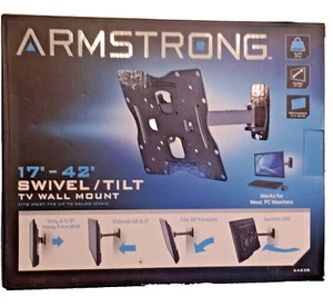 Armstrong Swivel & Tilt universal TV Wall Mount fits Most 17” to 42” tvs NEW - Picture 1 of 2