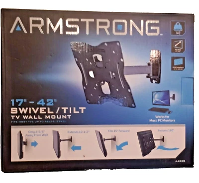 Armstrong Swivel & Tilt  universal TV Wall Mount fits Most 17” to 42” tvs NEW - Image 1 of 2