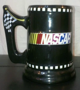 6" Tall Nascar Ceramic Beer Stein Checkered Flag From Sherwood - Picture 1 of 2