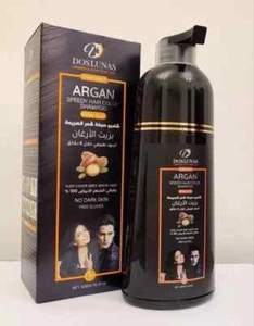 2X Doslunas Argan Speedy Hair Color Shampoo 420 ml ( Black) Cover Hair White - Picture 1 of 12