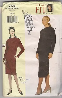 Vogue Sewing Pattern 7136 Sandra Betzina, Dress, Top, Skirt, Size 38 - 43, Uncut - Image 1 of 2