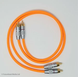 Cable Van Damme Pro RCA Phono a Phono RCA enchapado en plata puro OFC naranja 0,5 m - Imagen 1 de 2