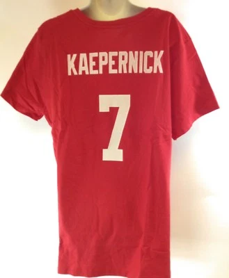 Женская футболка NFL Majestic Kaepernick No7 Fan Fashion Glitter San Francisco 49'ers - Изображение 1 из 4