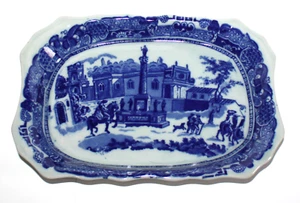 Victoria Ware Ironstone Small Serving Dish Ceramic Lid Flow Blue CK1 - Picture 1 of 8