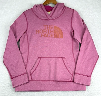 The North Face Pullover Hoodie Womens Medium Pink Logo Fleece - Image 1 of 4