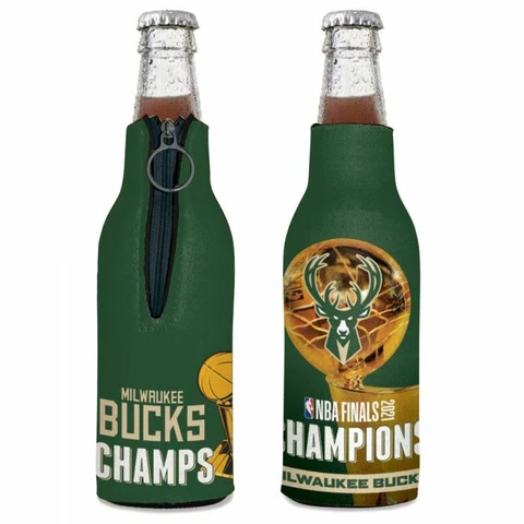 MILWAUKEE BUCKS 2021 NBA CHAMPS BOTTLE HOLDER COOZIE KOOZIE COOLER WITH ZIPPER Cover