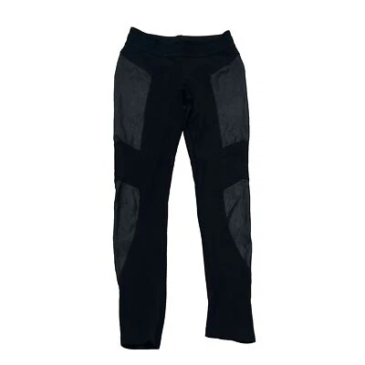 BCBGMaxAzria Mari Imitación Cuero Panel Tiro Bajo Negro Leggings Elastizados Pull On S Foto 1 de 4