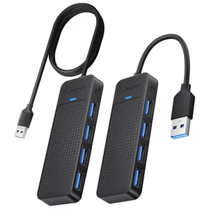 USB 3.0 Hub 4-Port USB Hub USB Splitter w/ Super Speed 5Gbps 0.5ft/3.3ft Cable - Picture 1 of 13