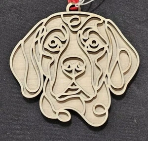 Adorno para perro Beagle madera corte láser vacaciones de Navidad - Imagen 1 de 3