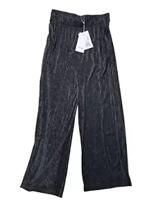 FRANSA Trousers Size Small Womens Black Wide Stretch Bottoms NEW EU38 RRP £55 - Picture 1 of 12