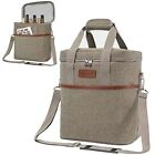  Carrier Tote | Insulated Padded Wine Cooler Bag for 6 Bottle Heather Taupe