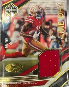 2021 Panini Limited Brandon Aiyuk Game Day Jersey #49/99 & 2020 PRIZM RC CARD - Picture 1 of 4